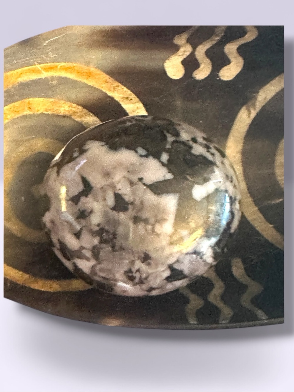 Indigo Gabbro Mystic Merlinite Crystal Palmstone